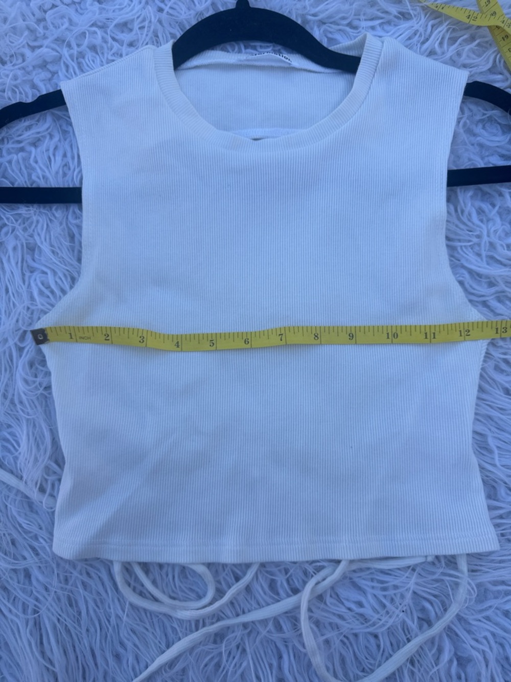 Reformation Cream Ribbed Drawstring Tank top - Picture 7 of 8